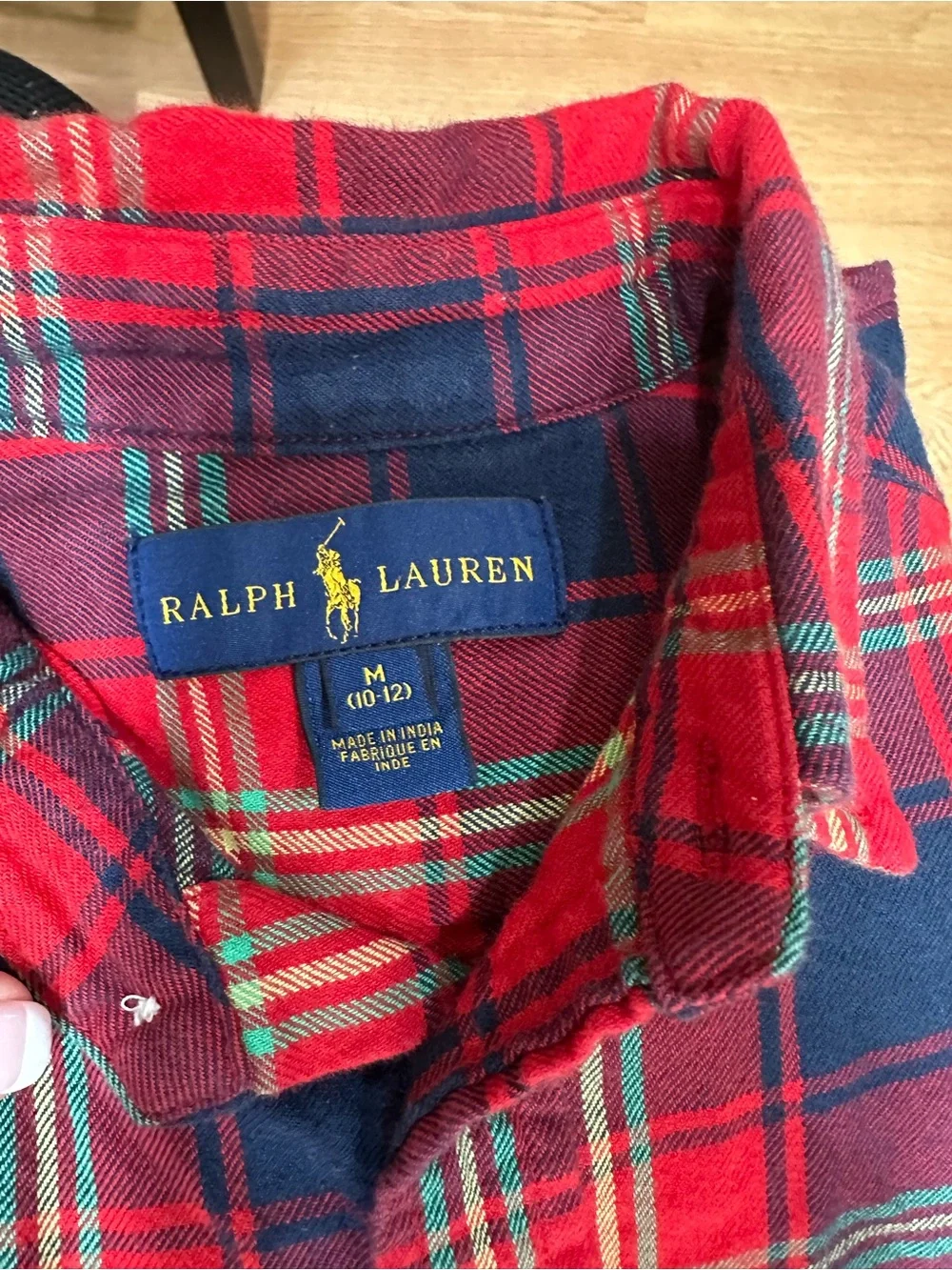Ralph Lauren Red and Navy Plaid Button-Down Shirt